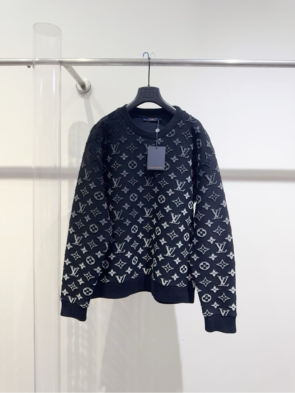 Louis Vuitton Black & Gray Monogram Crewneck - Men's